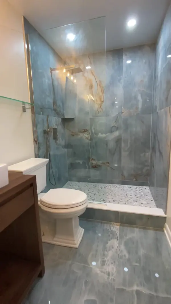 Bathroom vanity and tile shown on the Berwyn Kitchen and Bath profile