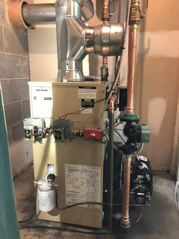 Boiler and heating-system installation