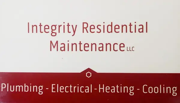 Integrity Residential Maintenance business card listing plumbing electrical heating and cooling