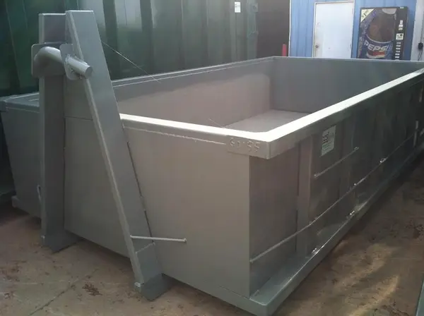 Empty Thrifty Dumpster container ready for rental