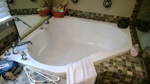 Finished tub and fixture plumbing
