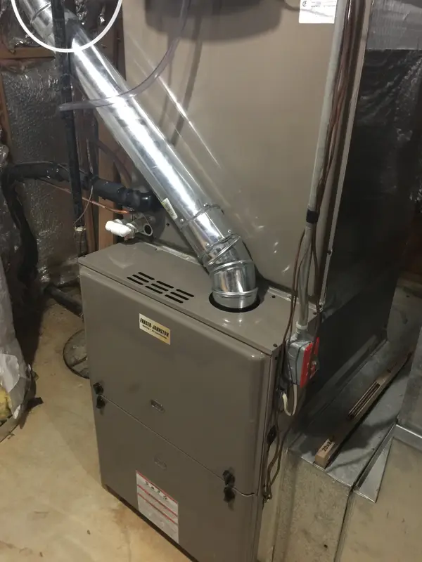 Residential furnace with connected ductwork