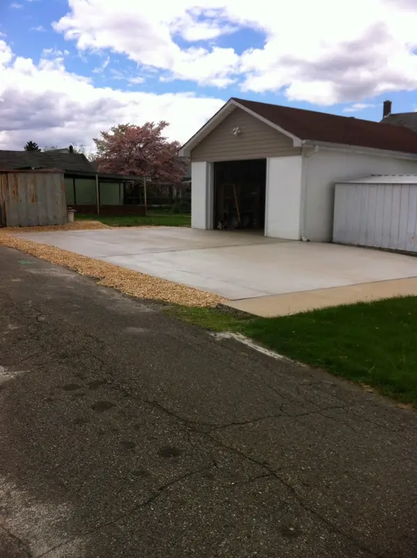 New concrete at a residential garage