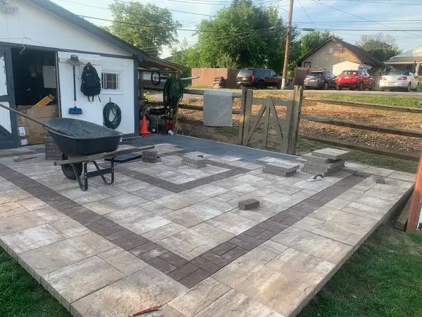Completed patterned patio by Montco Handyman