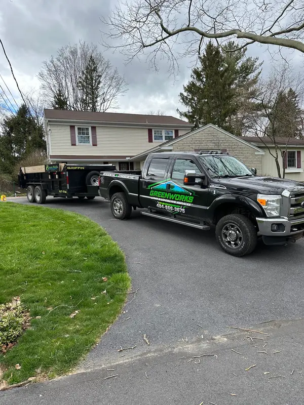 GreenWorks truck and landscape equipment
