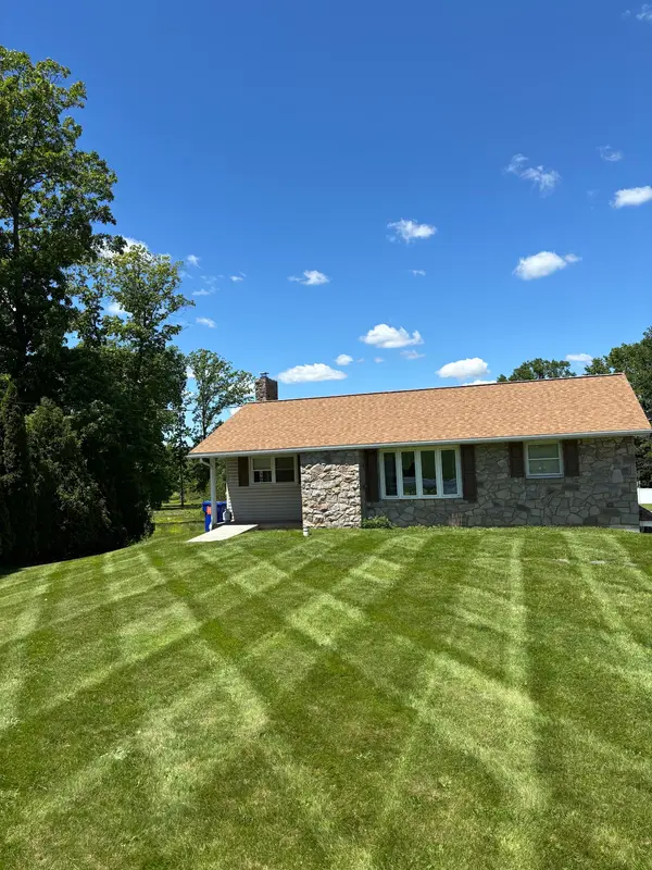 Striped front lawn