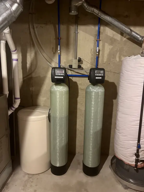 Twin water-treatment tanks