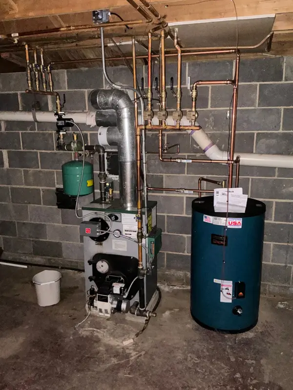 Boiler and water-heating piping installation