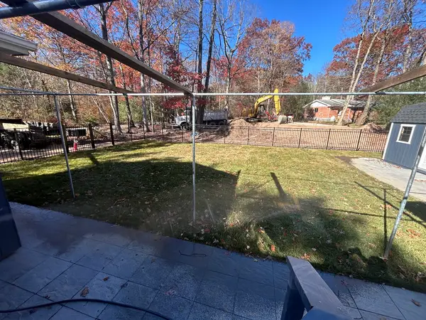Backyard lawn and patio area
