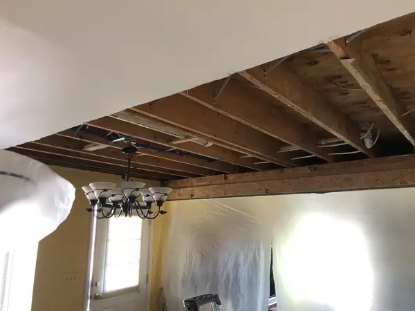 Ceiling opening before drywall repair