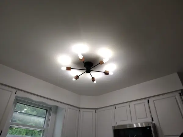 Installed ceiling light fixture