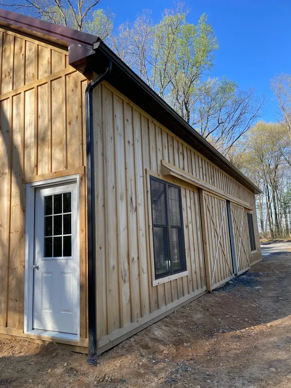 Wood-sided building exterior