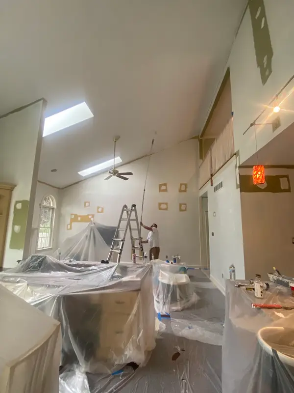 Living-room protection and wall preparation