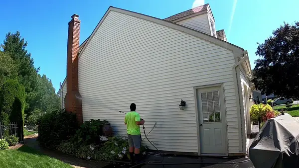 House washing in progress