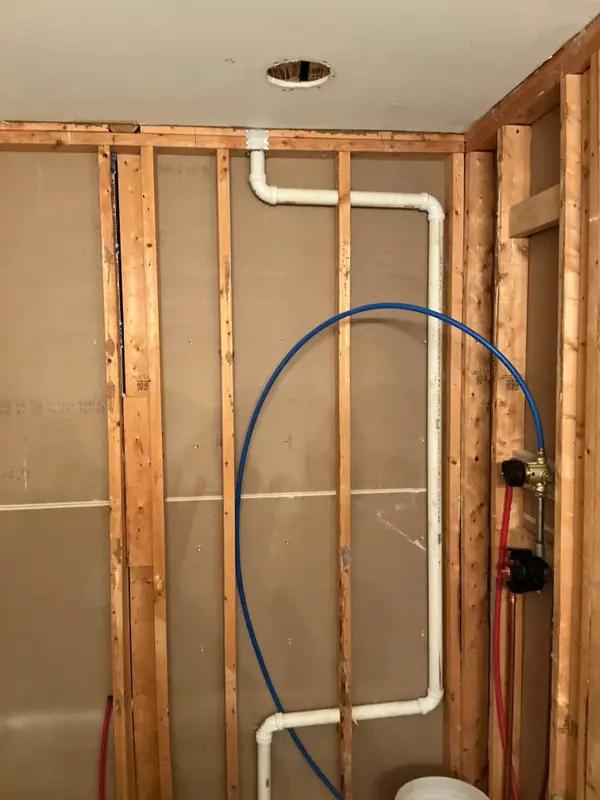 Supply and drain rough-in for a laundry area