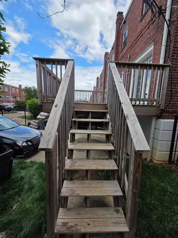Exterior wood stairs