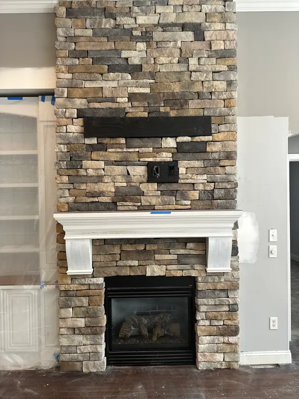 Stone fireplace surround