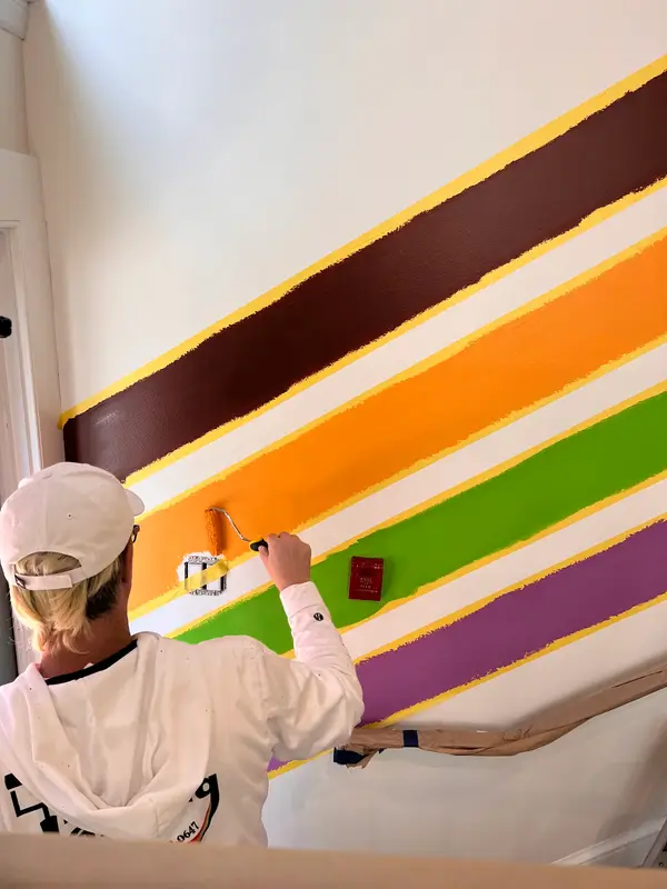 Painting a striped accent wall