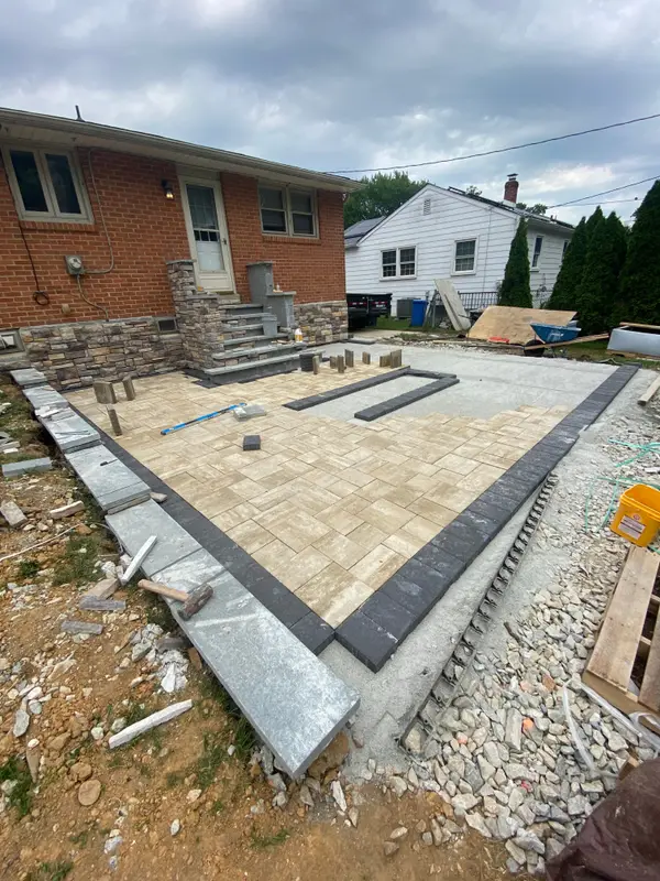 Prepared patio area before concrete placement