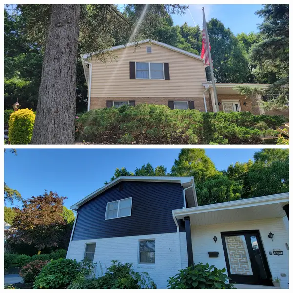 Before-and-after exterior painting comparison