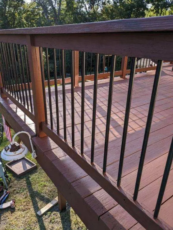 Stained railing detail
