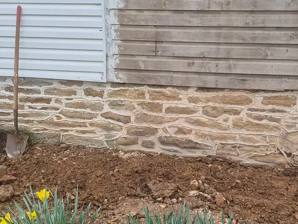 Stone foundation wall