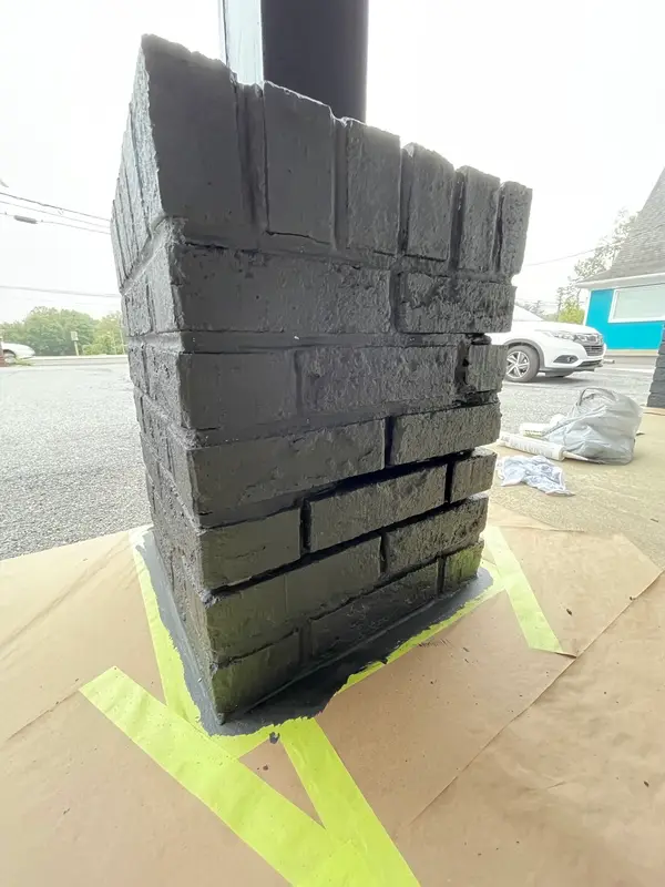 Exterior masonry paint detail