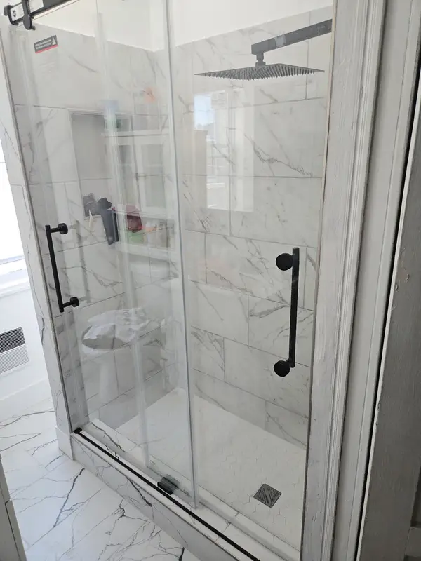 Finished tiled shower