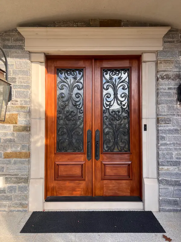 Finished wood entry doors