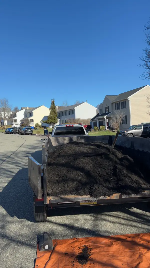 Landscape material in a trailer