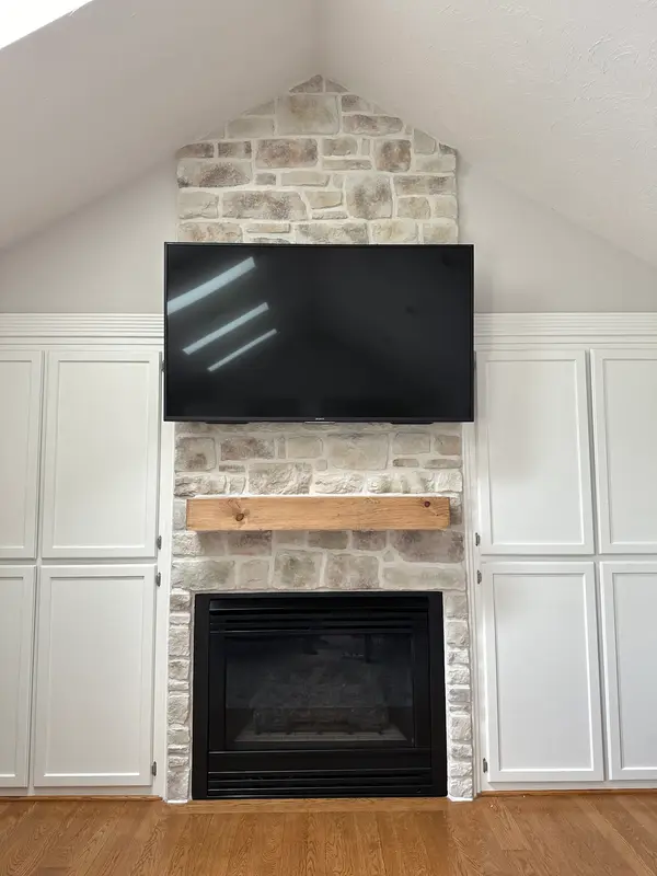 Stone fireplace surround