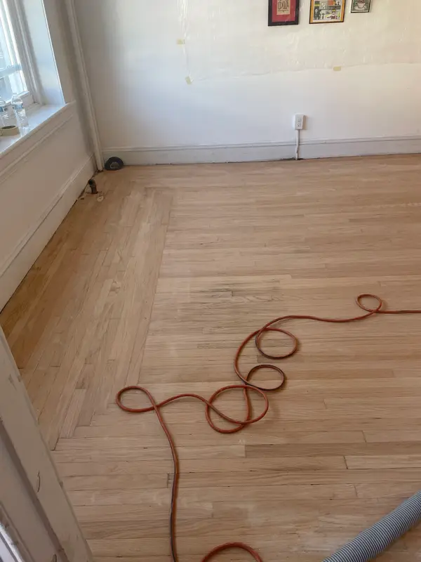 Room prepared for flooring work