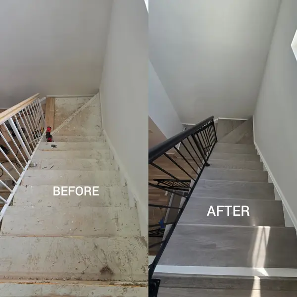 Stair refinishing comparison