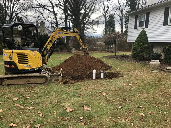 Excavation for underground plumbing