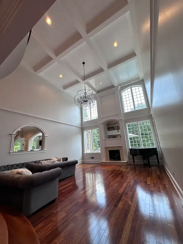 Finished coffered ceiling