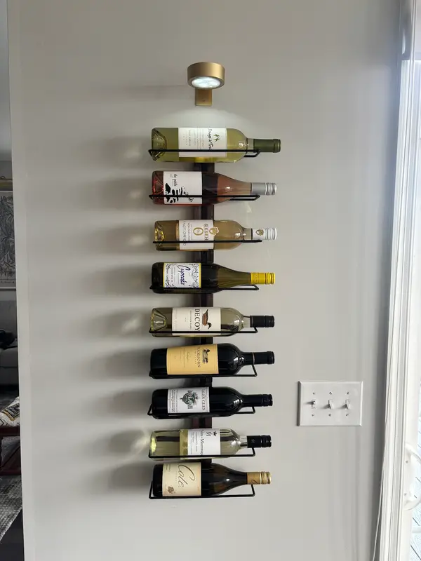 Wall-mounted bottle storage