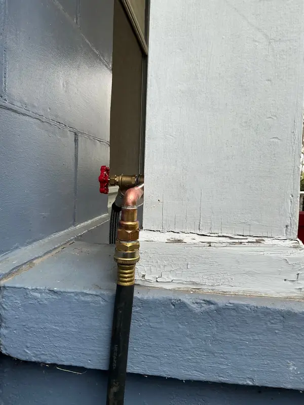 Exterior hose connection