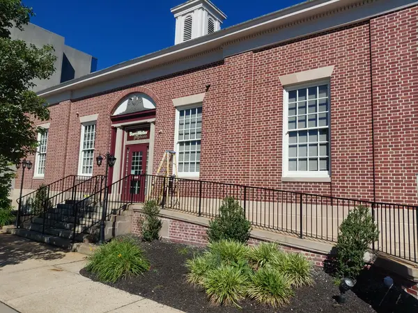 Brick facade and painted trim