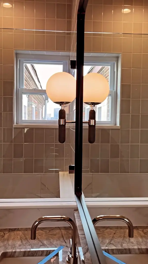 Glossy wall tile detail