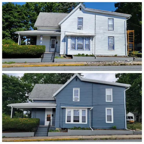Exterior painting before-and-after views