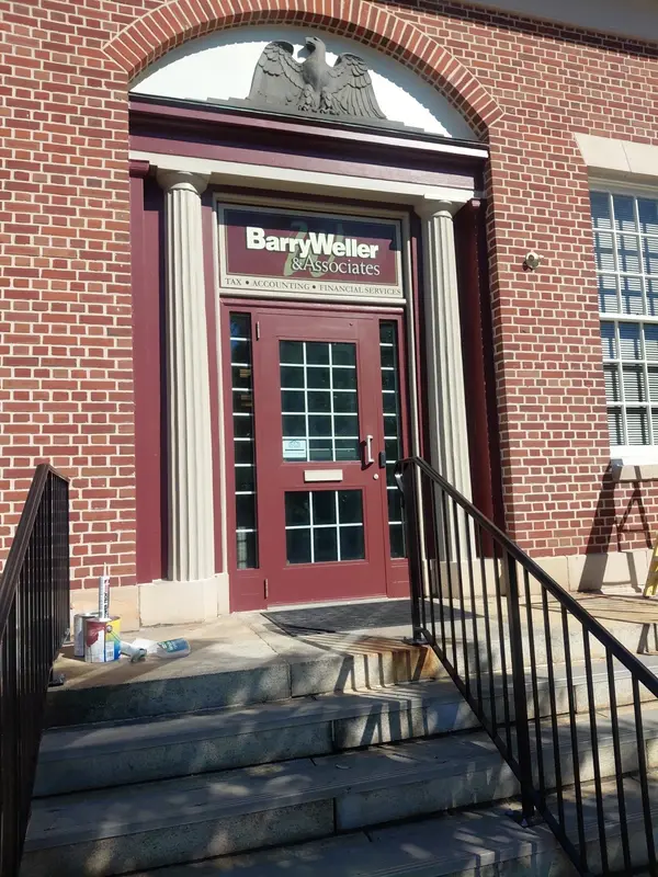 Painted exterior entrance details