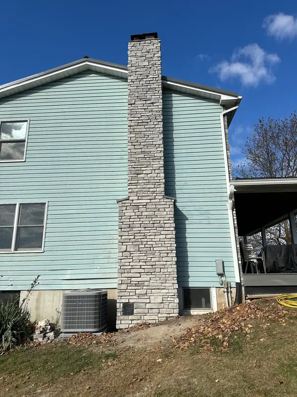 Tall stone chimney