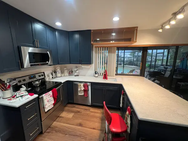 Kitchen floor and cabinetry
