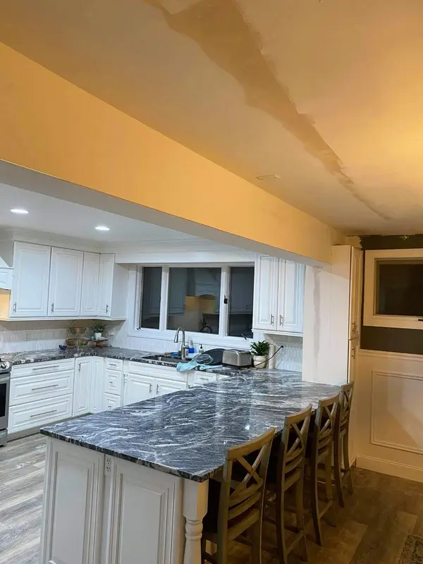 Ceiling repair above a kitchen