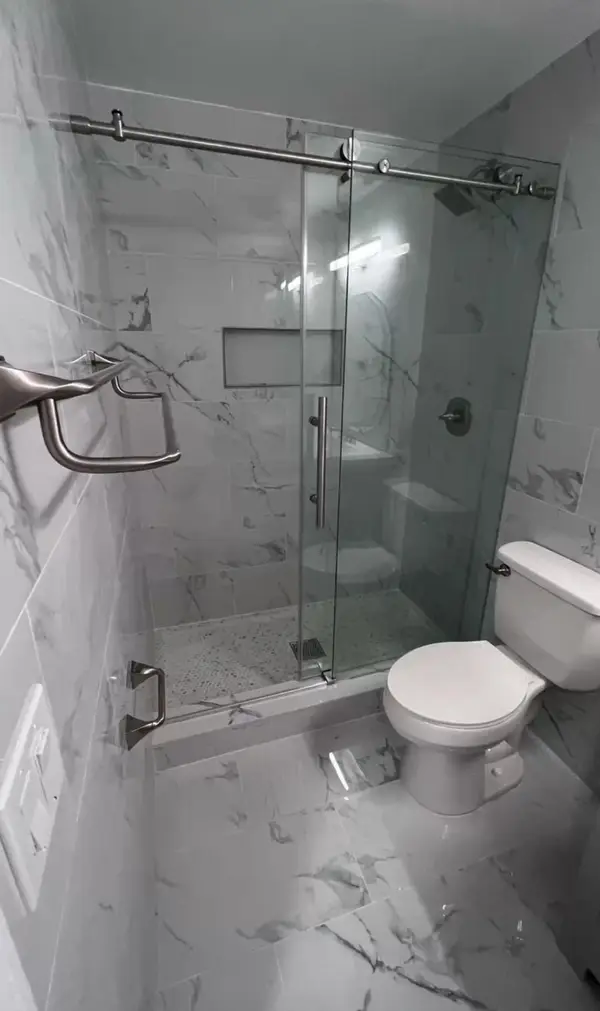 Bathroom tile and shower fixtures