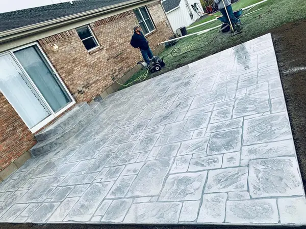 Stamped concrete patio