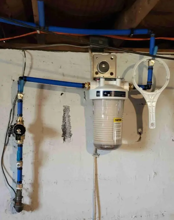 Whole-house filter and supply lines