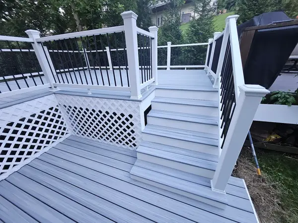 Deck stairs and railings