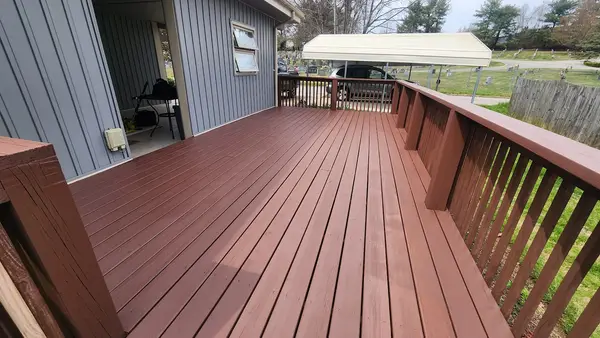 Finished deck boards and railings