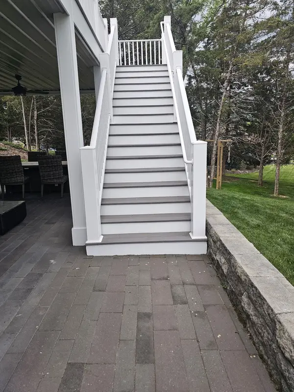 Exterior stairs and railings